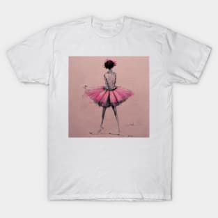 Sketch of pretty ballerina in her pink tutu. T-Shirt